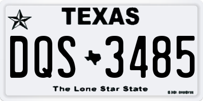 TX license plate DQS3485