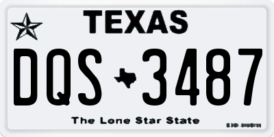 TX license plate DQS3487