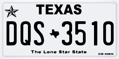 TX license plate DQS3510