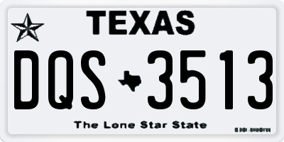 TX license plate DQS3513