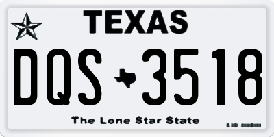 TX license plate DQS3518