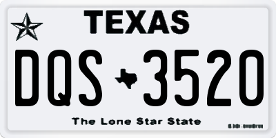TX license plate DQS3520
