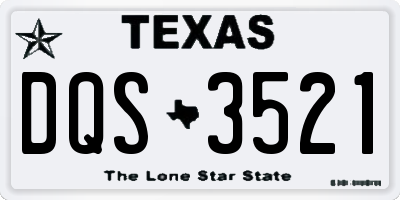 TX license plate DQS3521
