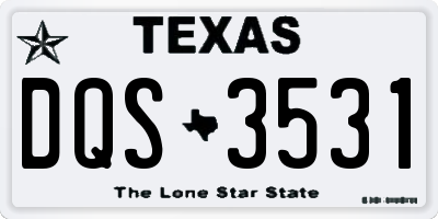 TX license plate DQS3531