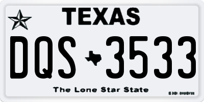 TX license plate DQS3533