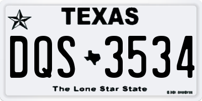 TX license plate DQS3534