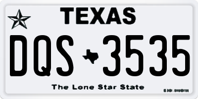 TX license plate DQS3535