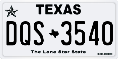 TX license plate DQS3540