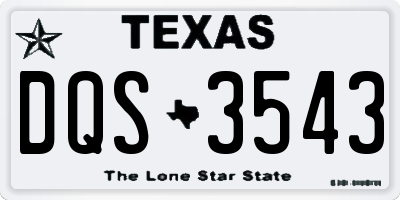 TX license plate DQS3543