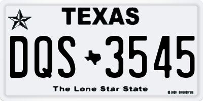 TX license plate DQS3545