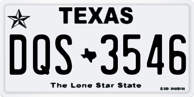 TX license plate DQS3546