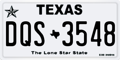 TX license plate DQS3548