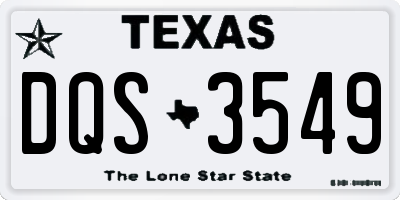 TX license plate DQS3549