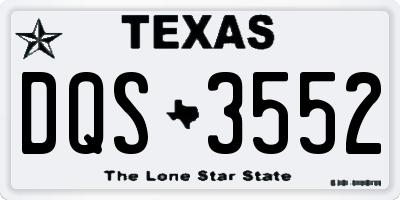 TX license plate DQS3552