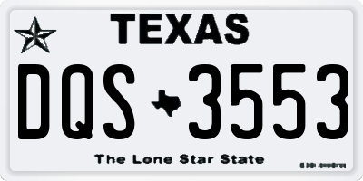 TX license plate DQS3553
