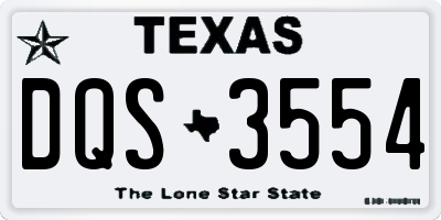 TX license plate DQS3554