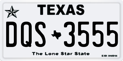 TX license plate DQS3555