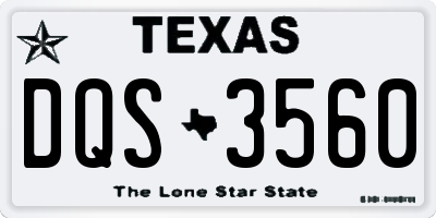 TX license plate DQS3560