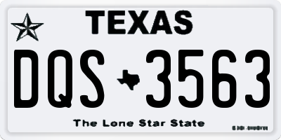 TX license plate DQS3563