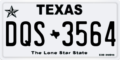 TX license plate DQS3564