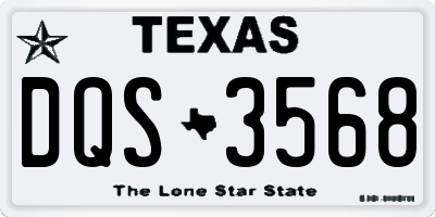TX license plate DQS3568