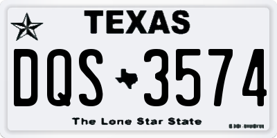TX license plate DQS3574