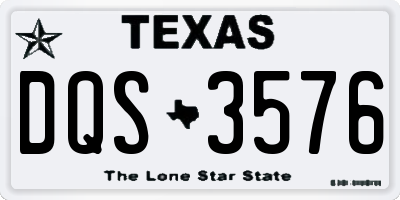 TX license plate DQS3576
