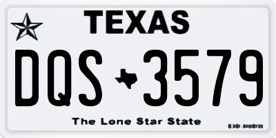 TX license plate DQS3579