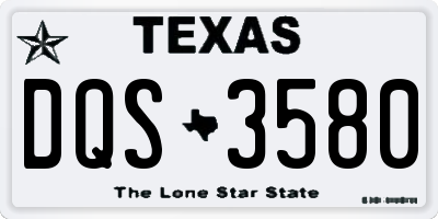 TX license plate DQS3580