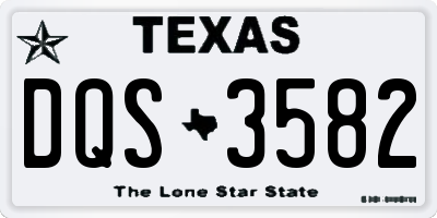TX license plate DQS3582