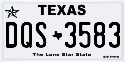 TX license plate DQS3583
