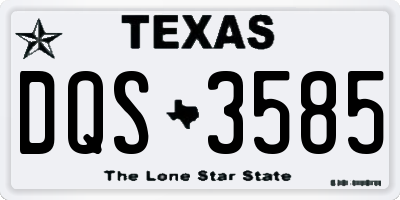 TX license plate DQS3585