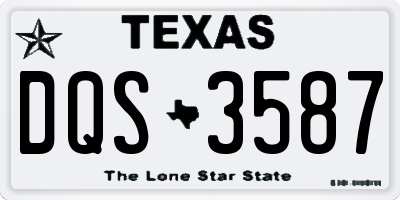 TX license plate DQS3587