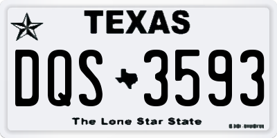 TX license plate DQS3593
