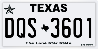 TX license plate DQS3601