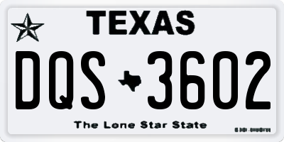 TX license plate DQS3602