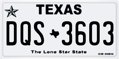 TX license plate DQS3603