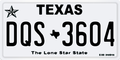 TX license plate DQS3604