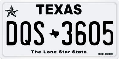 TX license plate DQS3605
