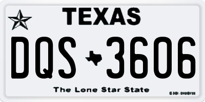 TX license plate DQS3606
