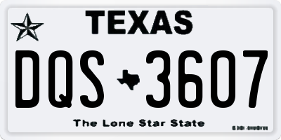 TX license plate DQS3607