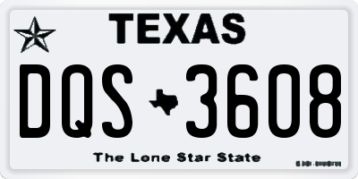 TX license plate DQS3608