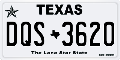 TX license plate DQS3620