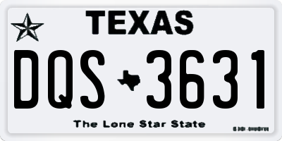 TX license plate DQS3631