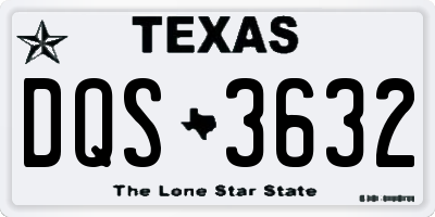 TX license plate DQS3632