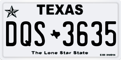 TX license plate DQS3635