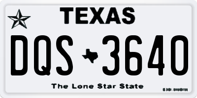 TX license plate DQS3640