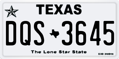 TX license plate DQS3645