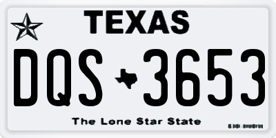 TX license plate DQS3653