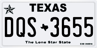 TX license plate DQS3655